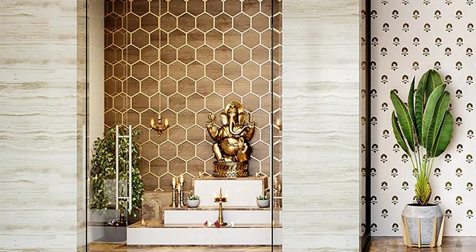 Pooja room interior design idea