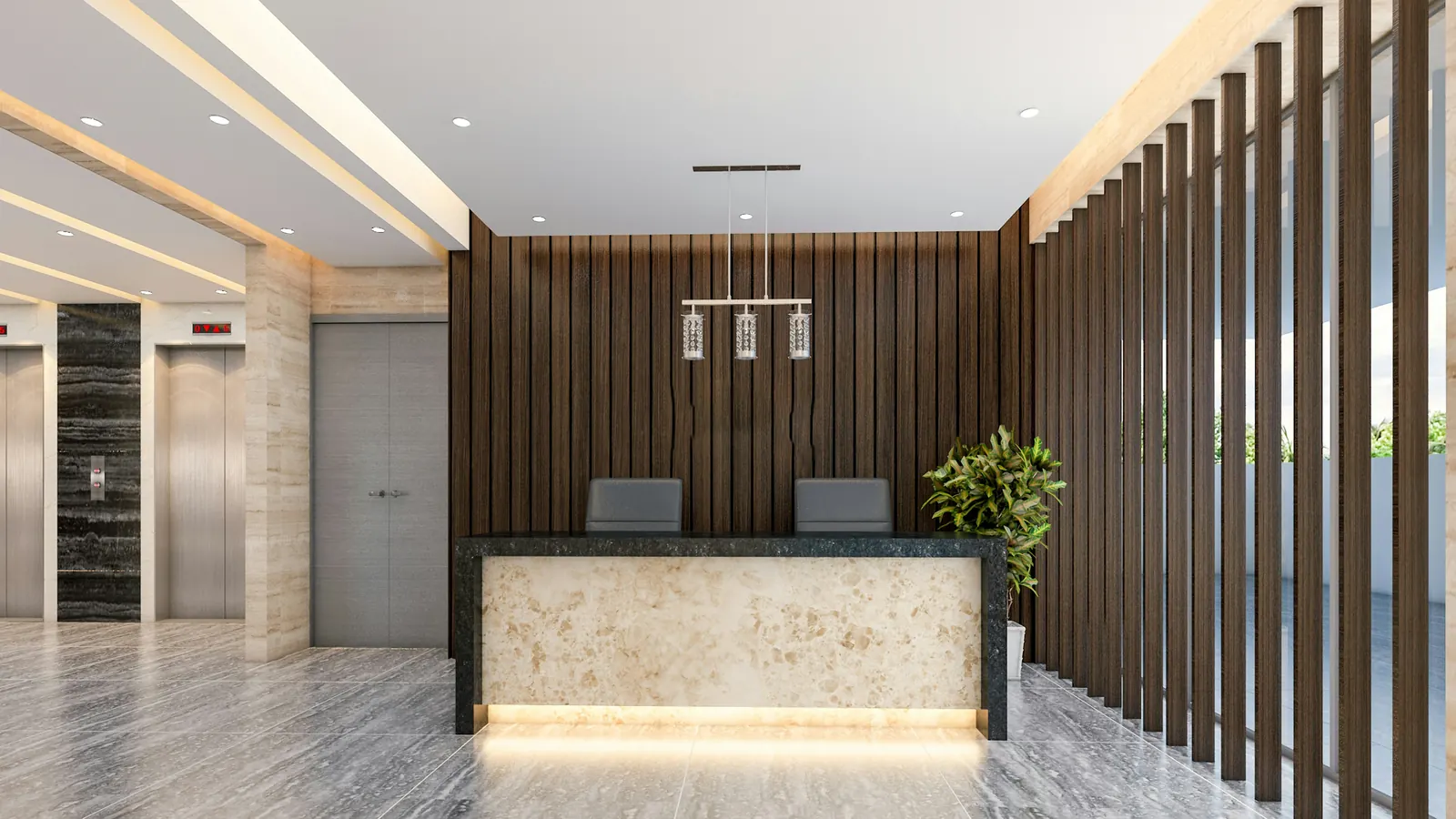 Reception table interior